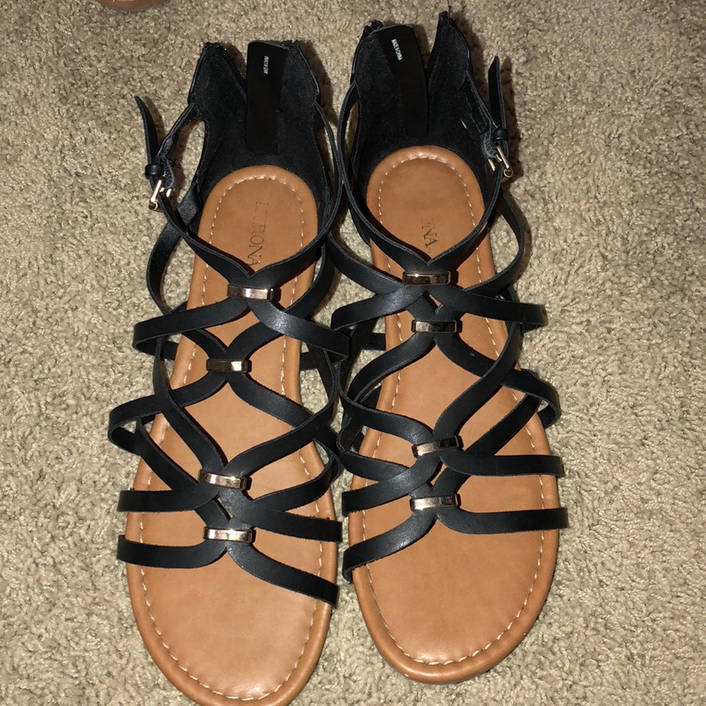 black sandals